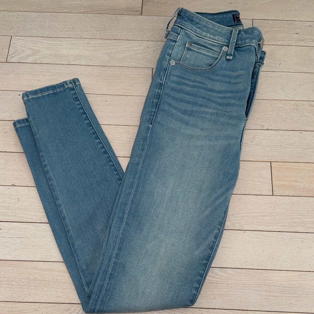 Abercrombie & Fitch Light Blue High Rise Super Skinny Jeans